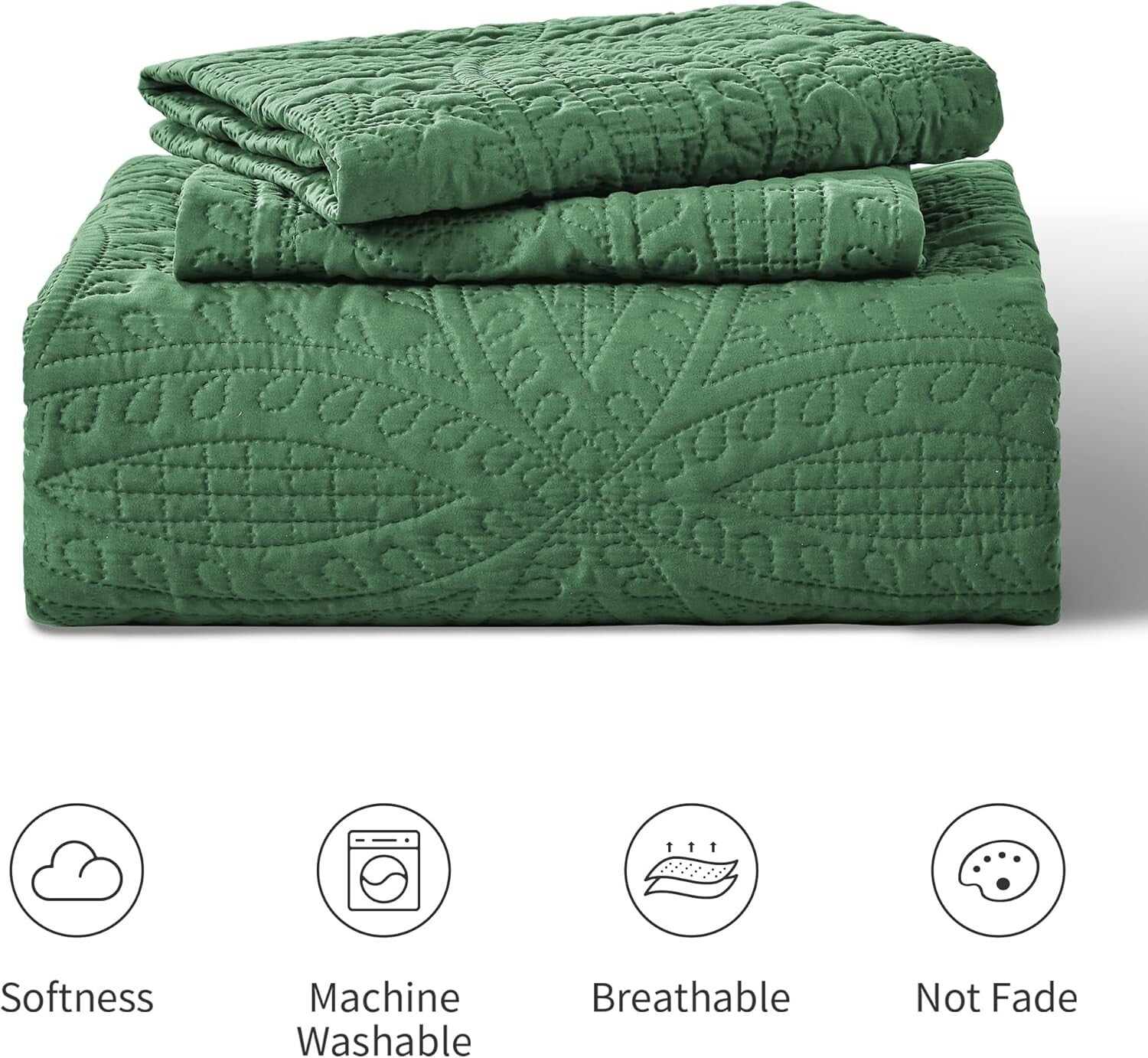 Chic King Size Bedspread in Olive Green - Modern Coin Design & Ultimate Comfort