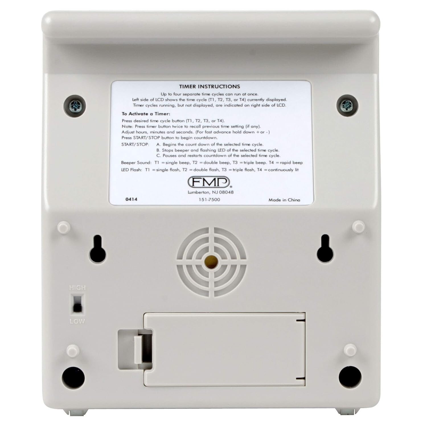 4-in-1 Commercial Kitchen Countdown Timer with Large LCD - Wall Mount & Portable