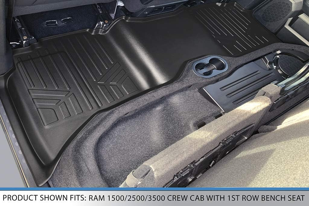 Raised Lip Floor Liners for 2012-2018 RAM Crew Cab - Durable All-Weather Design