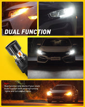 Load image into Gallery viewer, High Brightness Switchback LED Bulbs 3157 - Dual Function Amber/White, 2 Pack