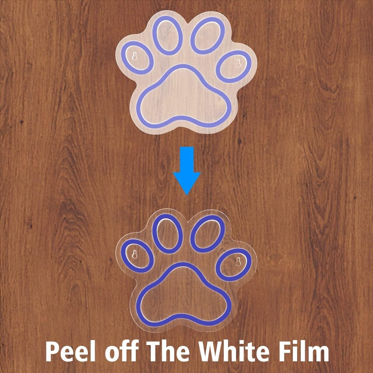 Cute USB-Powered Blue Dog Paw Neon Light - Perfect For Kids' Room Decor