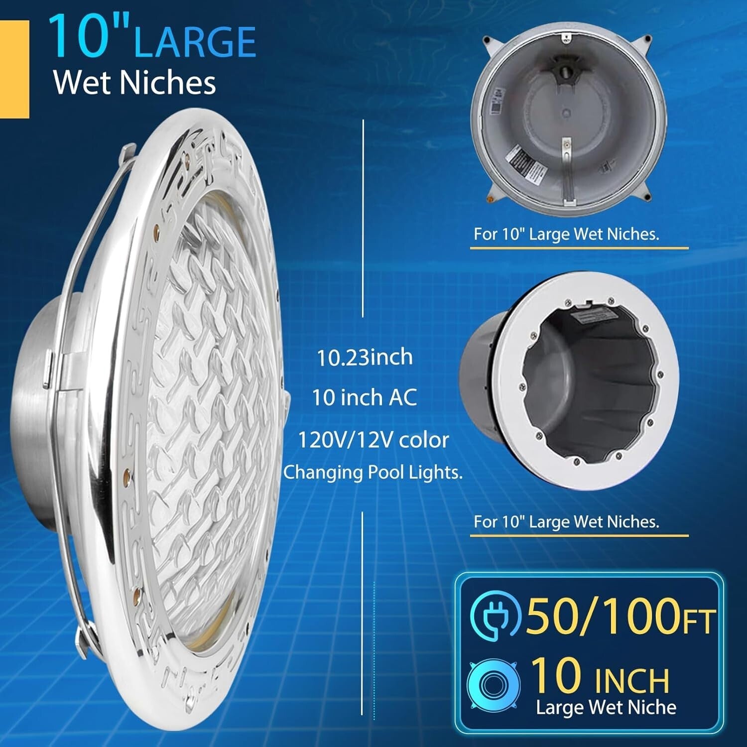 Energy-Saving 35W LED Pool Light with Remote Control - Perfect for Outdoor Pools