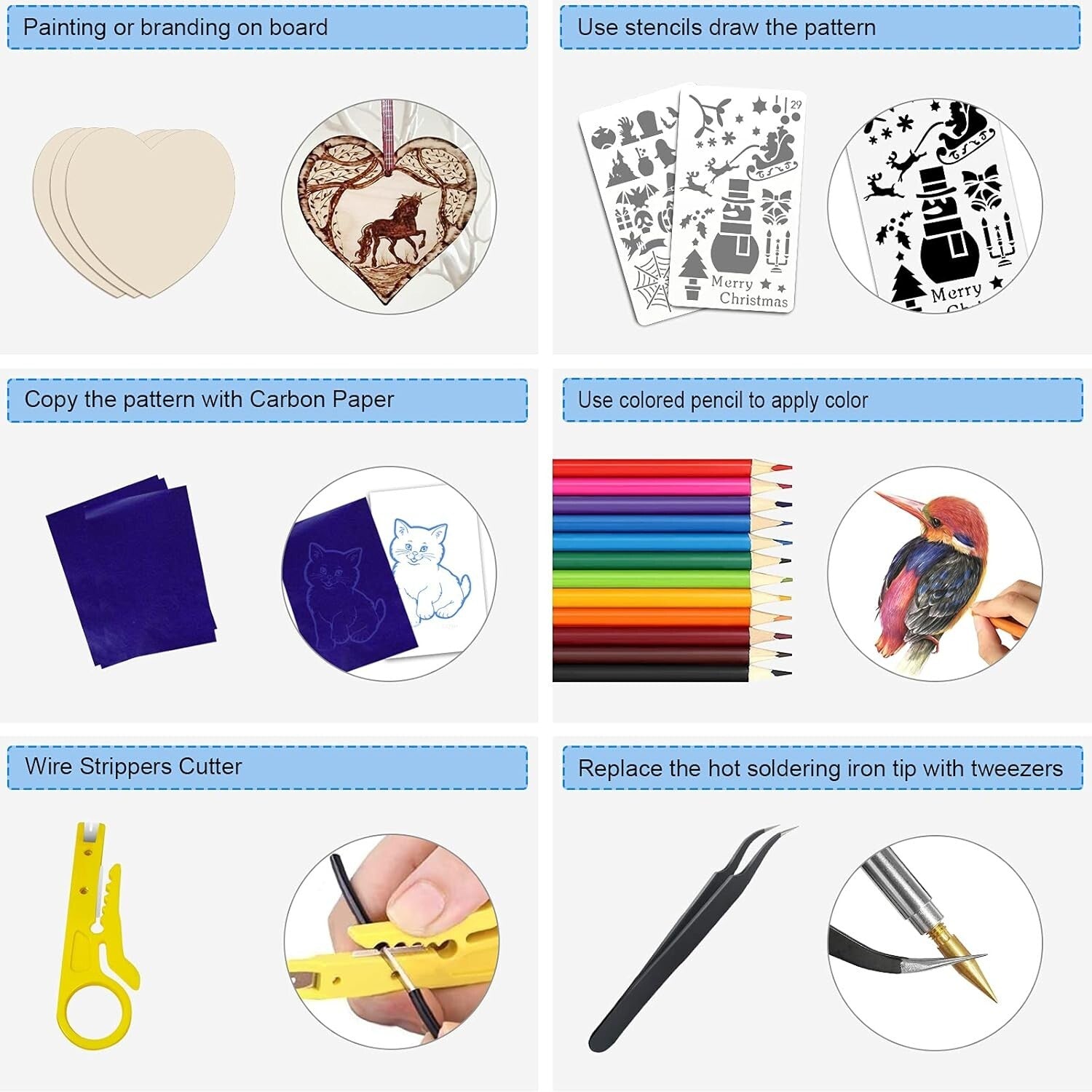 Professional 60W Pyrography Pen & Wood Burning Tools - Complete 116-Piece Set