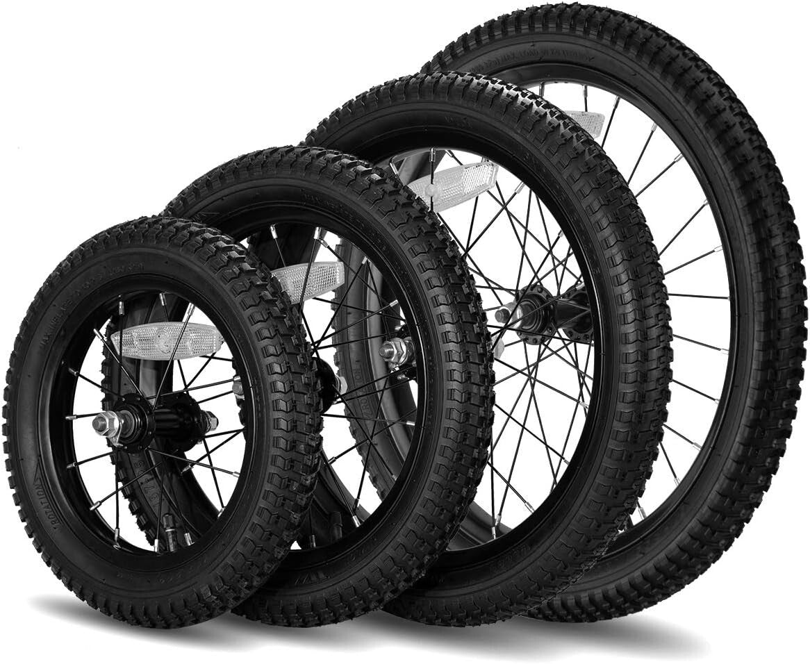 Kids Bike Front Wheels - 16 Inch Solid Rubber Tires for Smooth Riding Experience