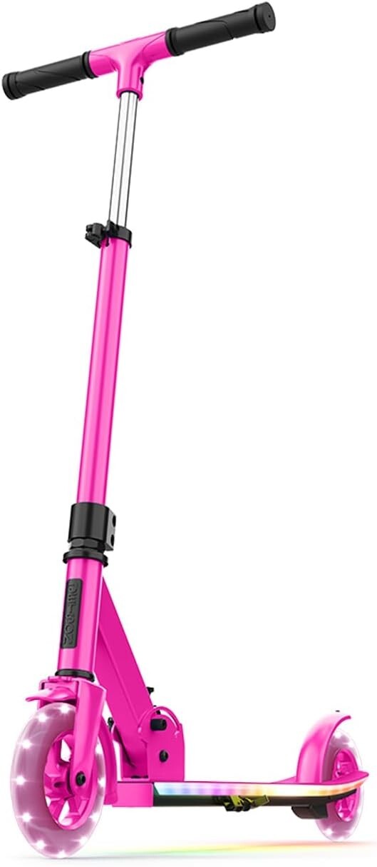 Light-Up Kick Scooter with Adjustable Handlebar for Kids - Highlight Pink