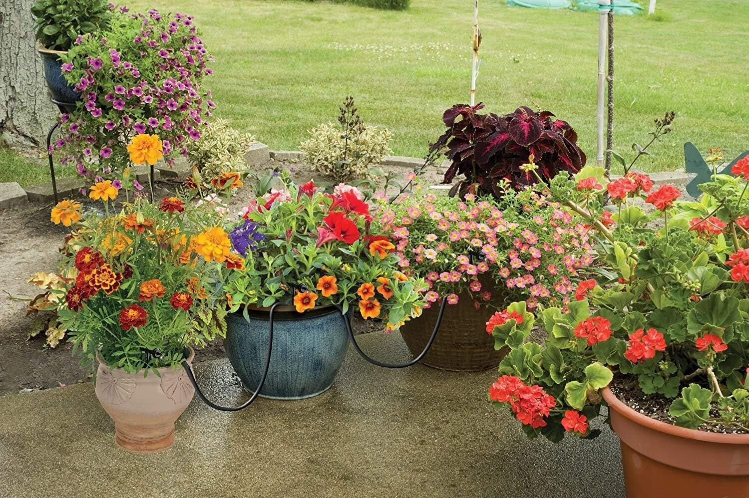 Customizable Timer Drip Irrigation Watering Kit for Containers & Hanging Baskets