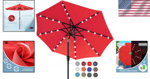 Load image into Gallery viewer, Elegant 11FT Round Solar LED Patio Umbrella - Perfect for Day or Night Use