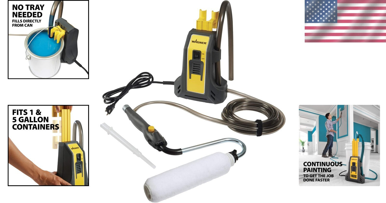 Efficient Wagner Sidekick Power Roller for Seamless Painting - 9" Cover Included