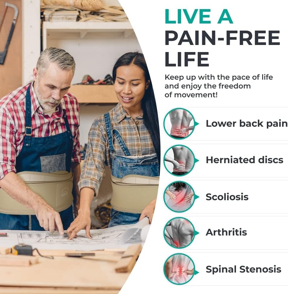 Adjustable Lower Back Support Belt for Men & Women – Posture and Pain Relief