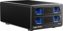 Load image into Gallery viewer, High-Speed Aluminum Dual Bay Drive Enclosure with Silent Cooling &amp; Expansion