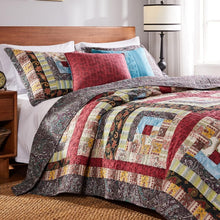 Load image into Gallery viewer, Rustic 3-Piece King Quilt Set with 100% Cotton Patchwork Design - Cozy &amp; Stylish
