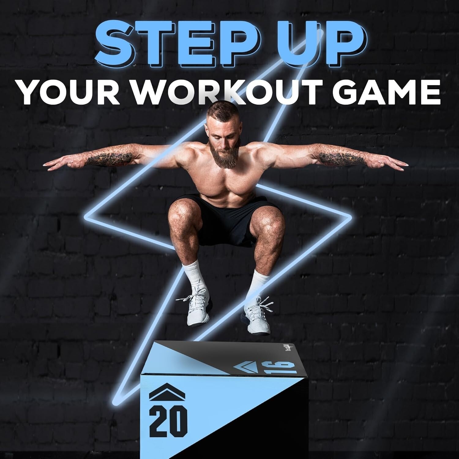 Versatile Anti-Slip Plyo Jump Box - 3 Height Settings for Maximum Performance