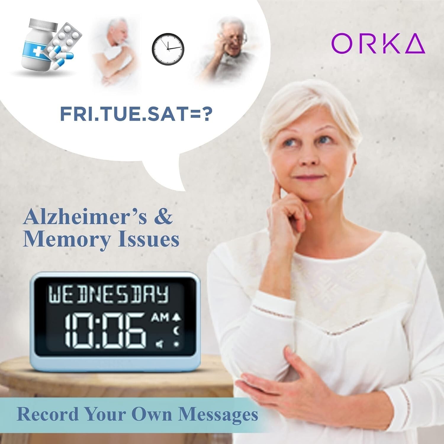 Digital Talking Clock & Pill Reminder with Adjustable Features for Elderly Care