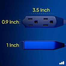 Load image into Gallery viewer, Premium 50 Ft Extension Cord with 360° Rotating Flat Plug - 3 Female Outlets