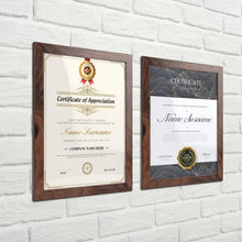 Load image into Gallery viewer, Rustic 8.5x11 Frames Set of 12 - Lightweight Decorative Document Display