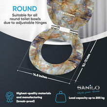 Load image into Gallery viewer, Round Decorative Toilet Seat with Soft Close Feature - Marble Brown Charm