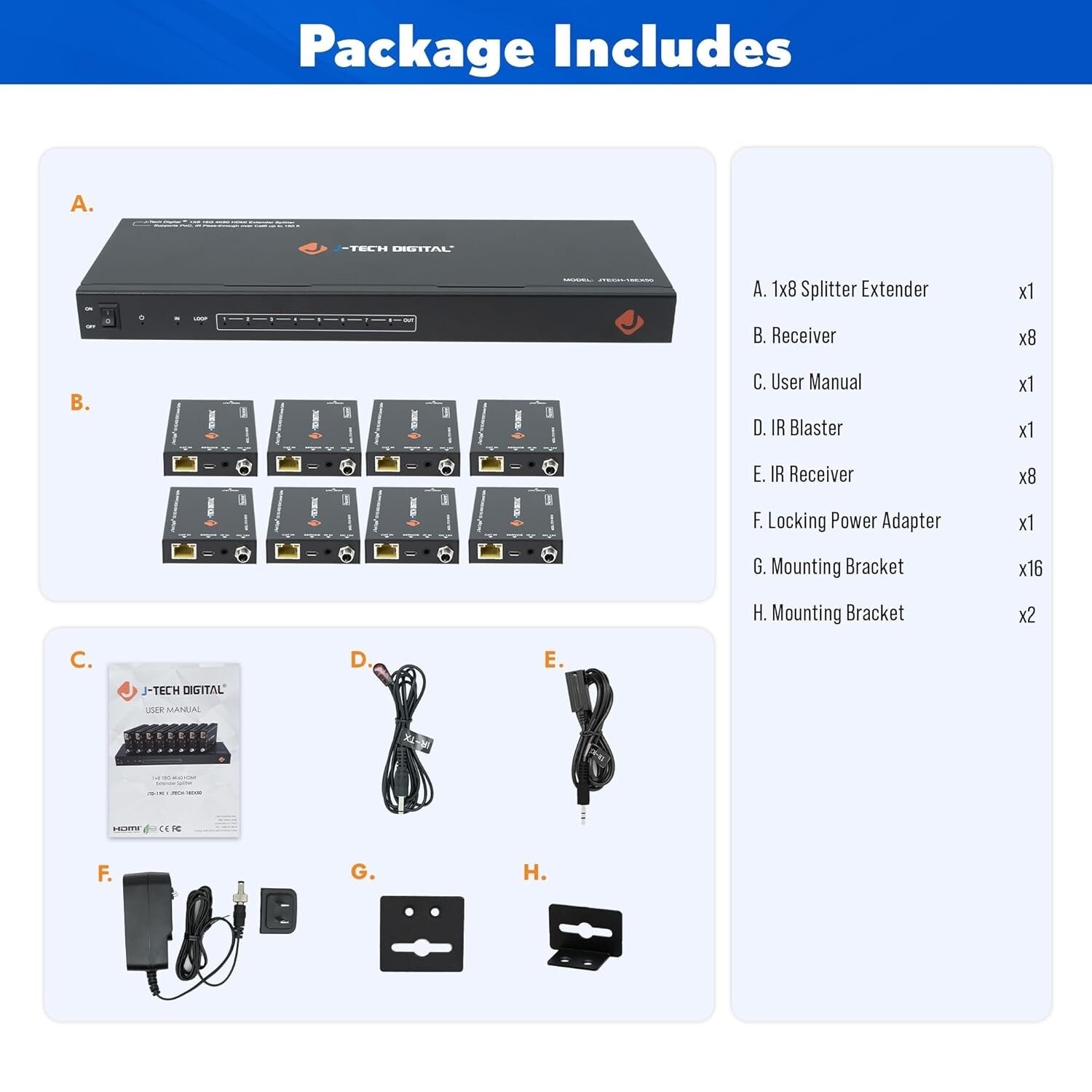 4K HDMI Extender Splitter - Distribute Signals Up to 196 FT with Local Loop