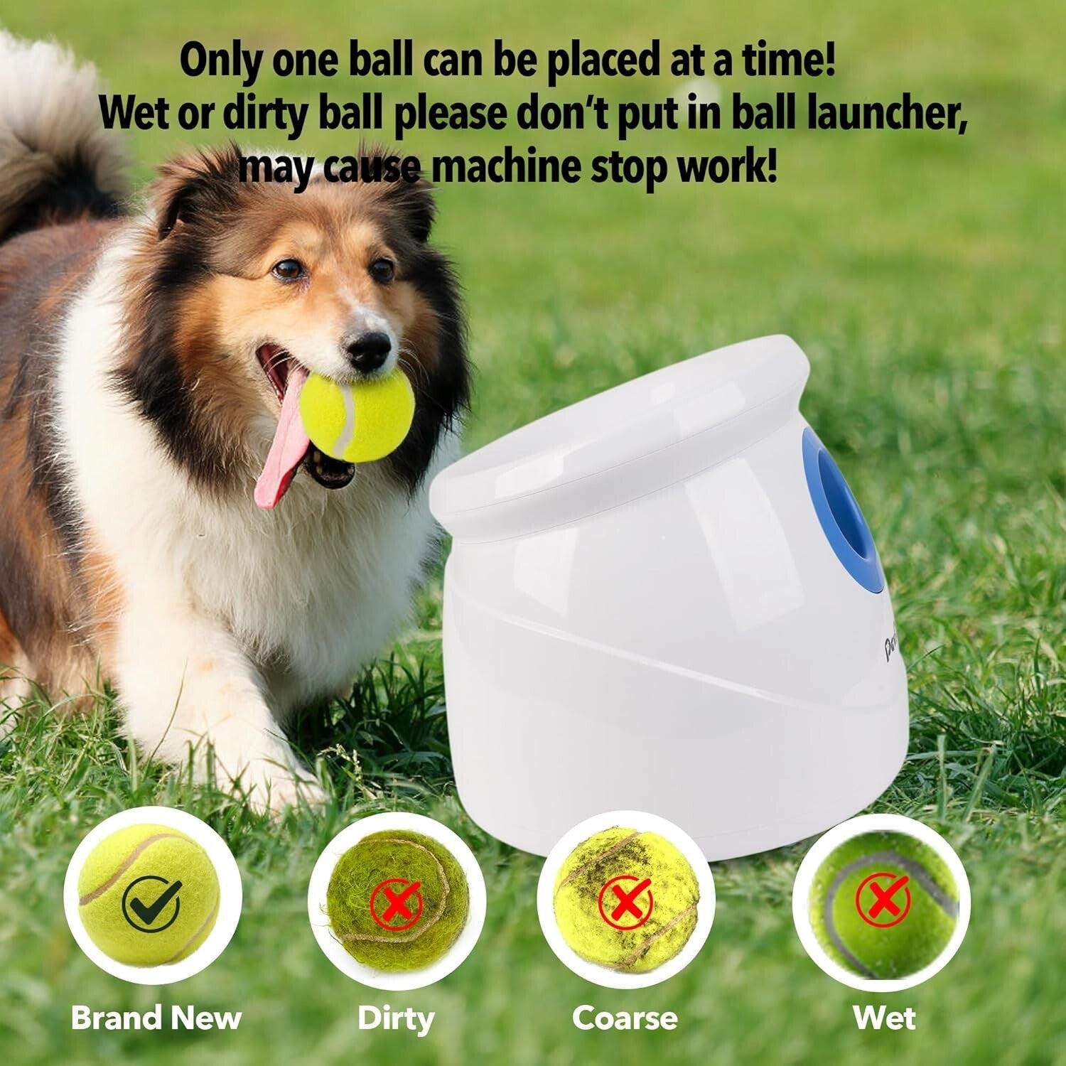 Interactive Adjustable Distance Automatic Dog Ball Launcher - 10-40ft Range