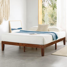 Load image into Gallery viewer, Queen Solid Wood Platform Bed with Wooden Slats - No Box Spring Required