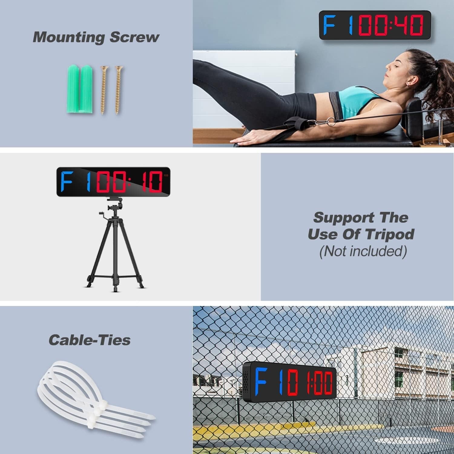 15" Large LED Gym Timer with Adjustable Buzzer - Perfect for All Workouts