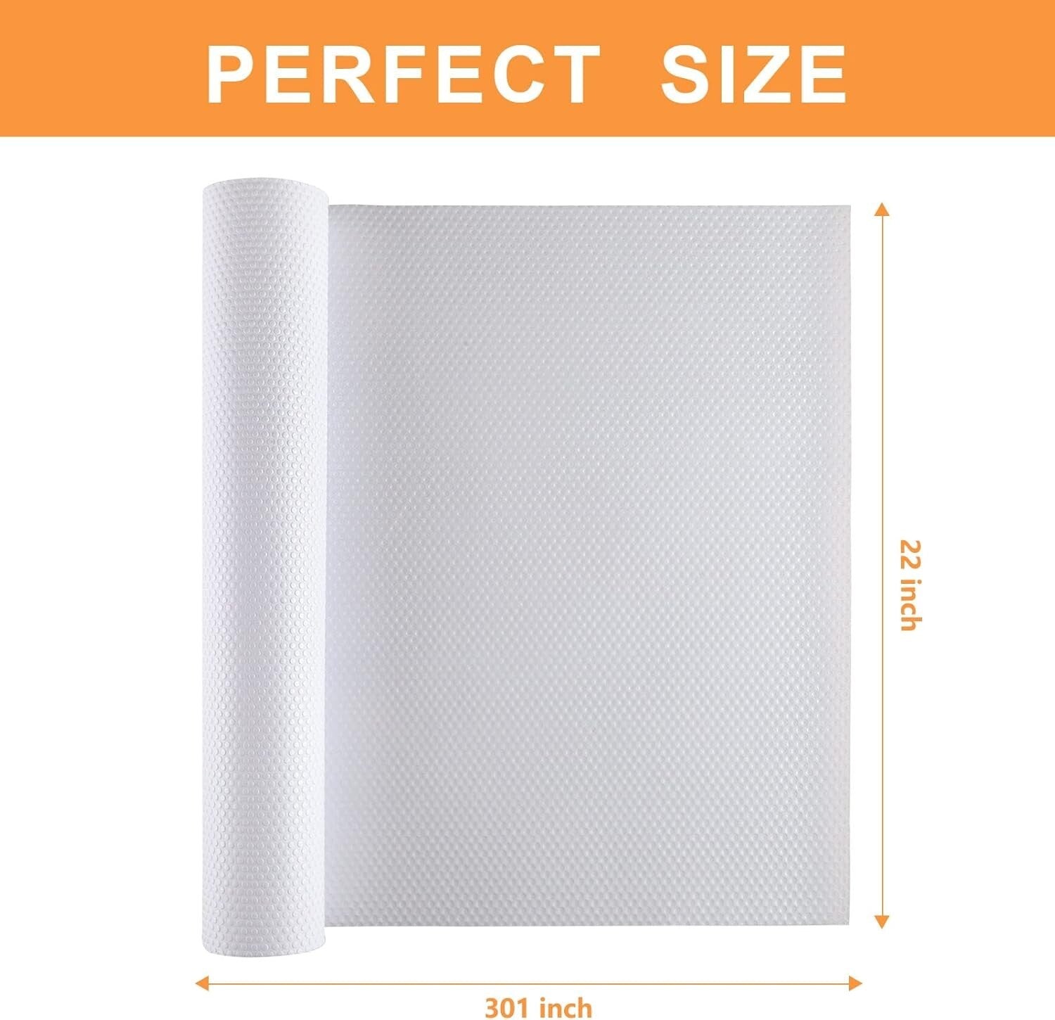 Easy-Cut White Shelf Liner 22" x 300" - Perfect for Cabinets and Drawers