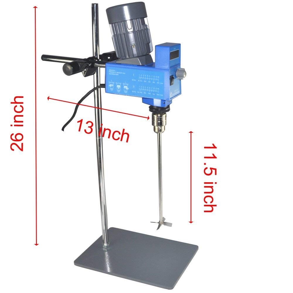 Industrial Liquid Mixer - Digital Overhead Stirrer with Variable Speed Function