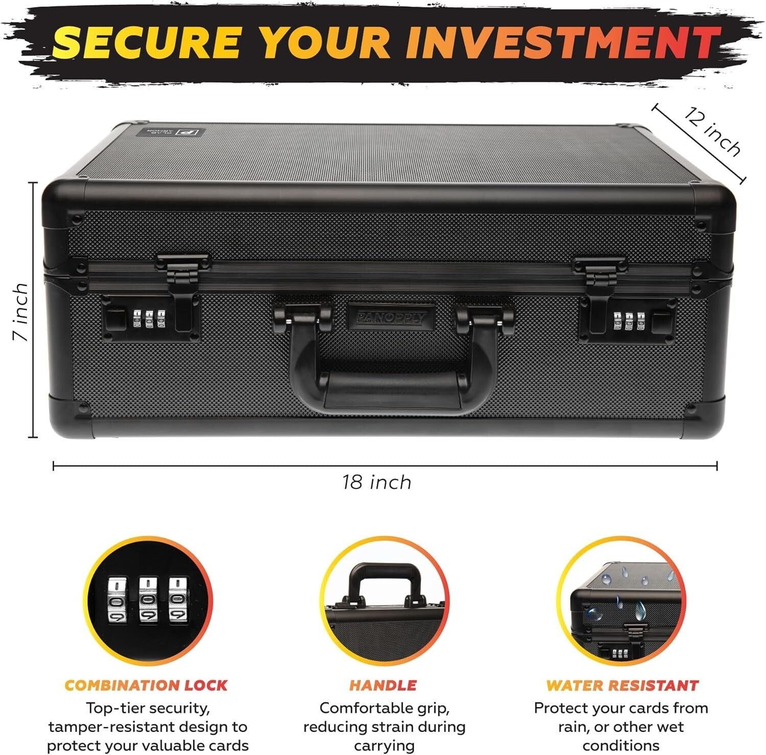 PSA Graded Card Storage Box - 4 Row Aluminum Case for 160+ Cards - Black