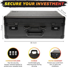 Load image into Gallery viewer, PSA Graded Card Storage Box - 4 Row Aluminum Case for 160+ Cards - Black