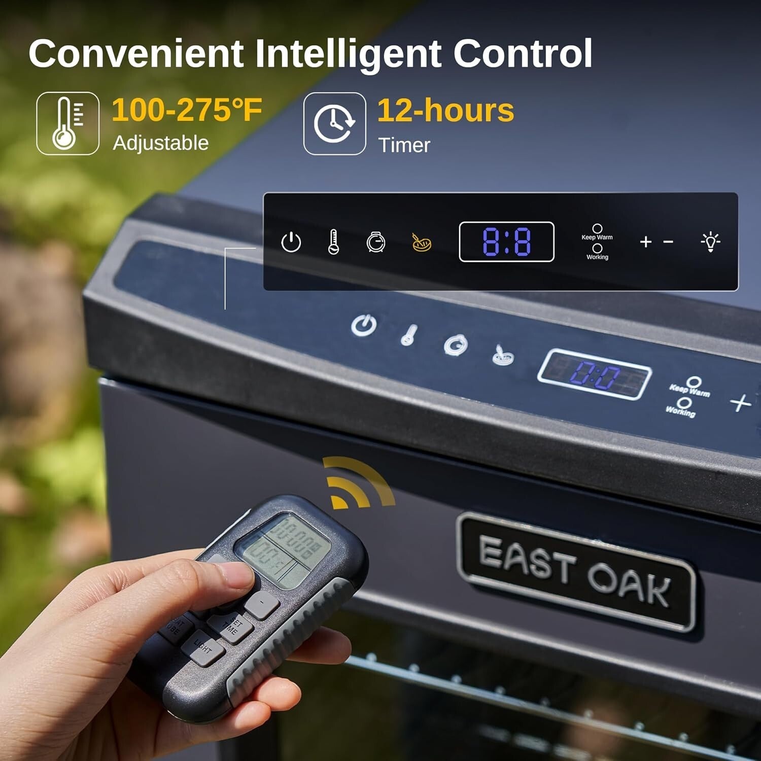 Elegant 30-Inch Electric Smoker with Glass Door & Meat Thermometer - BBQ Delight