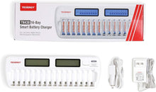 Load image into Gallery viewer, Effortless 16-Bay AA/AAA Battery Charger with LCD Status - Home &amp; Travel Ready