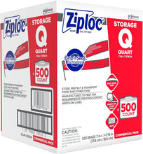 Load image into Gallery viewer, Ziploc 500-Count Double Zipper Storage Bags - Quart Size for Food Organization