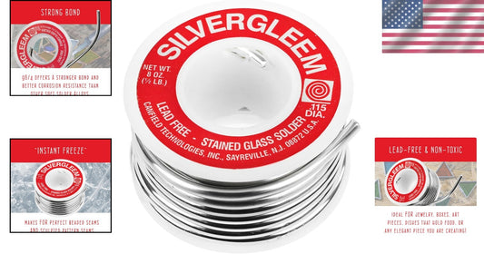 Compact Lead-Free Solder Wire Spool - Ideal for Stained Glass & Jewelry Crafting