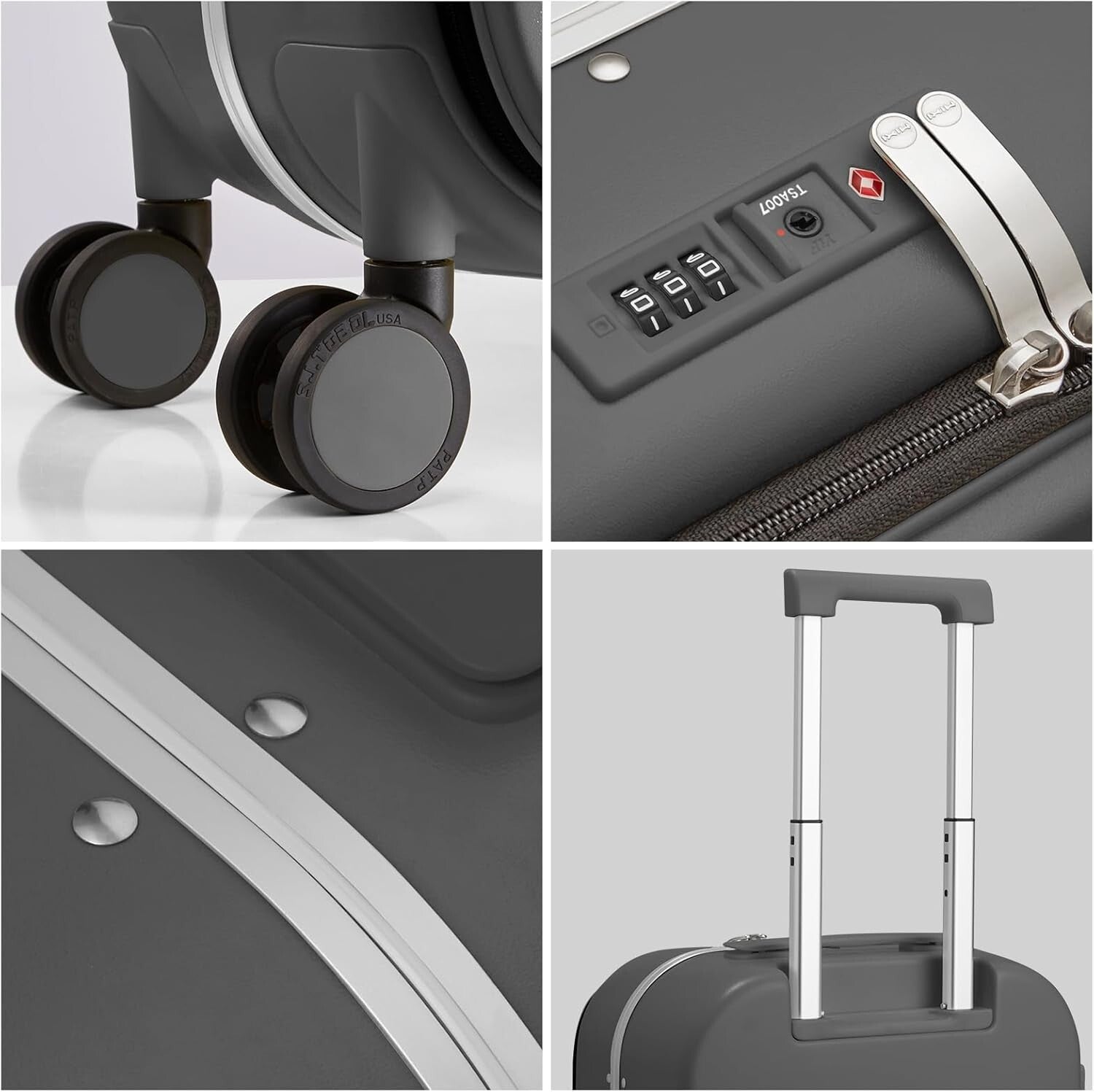 Award-Winning 24'' Hardside Luggage with TSA Lock and Ample Storage - Rock Gray