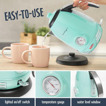 Load image into Gallery viewer, Elegant 1.7L Retro Tea Kettle with 360-Degree Base &amp; Water Level Indicator