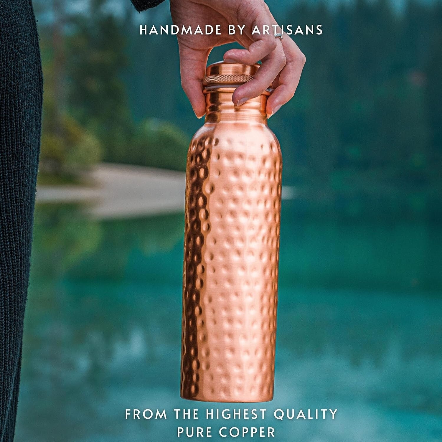 Elegant Ayurvedic Copper Water Vessel - 34 Oz Extra Large Hydration Solution