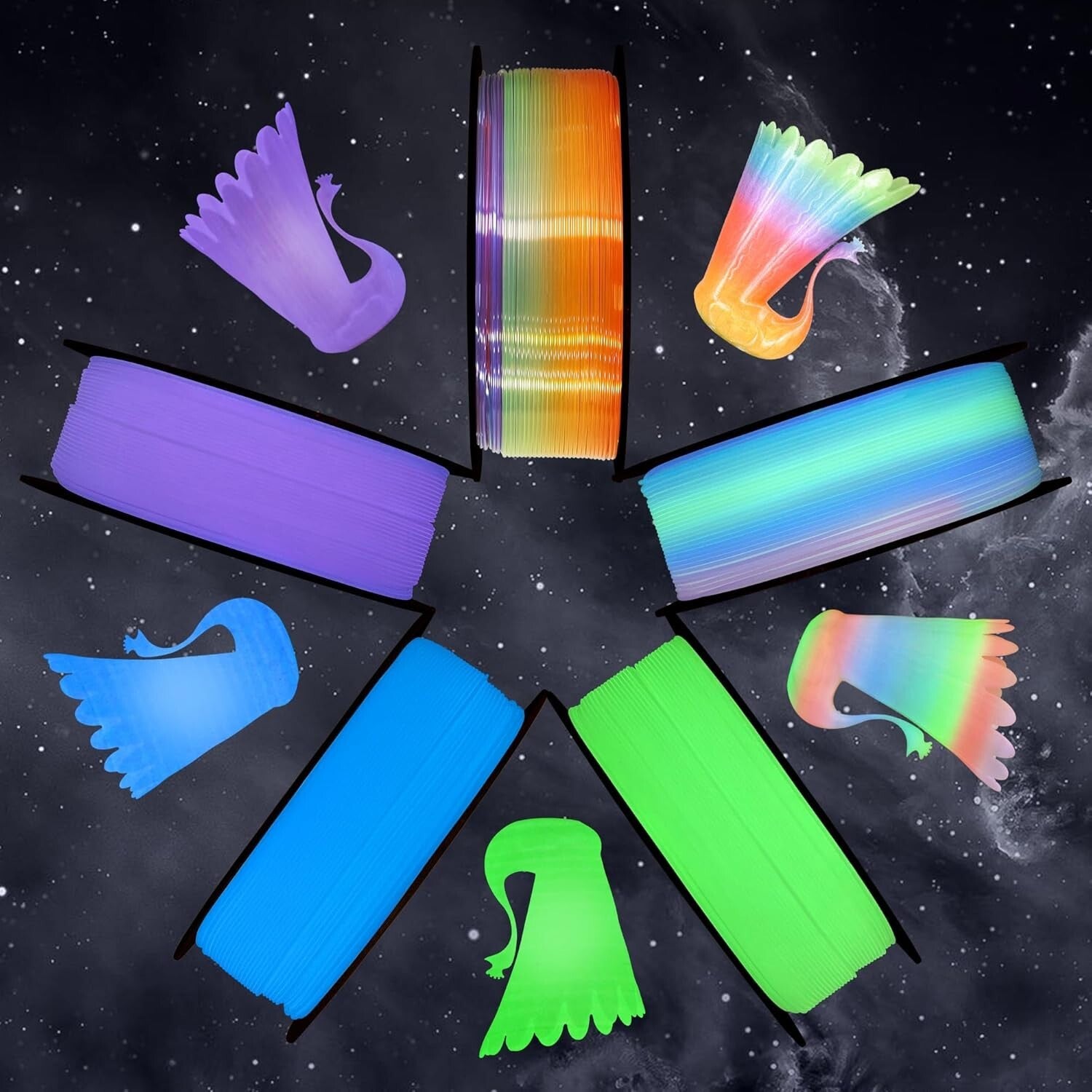 3D Printing PLA Filament 5 in 1 Bundle - Glow in Dark Colors for Creativity