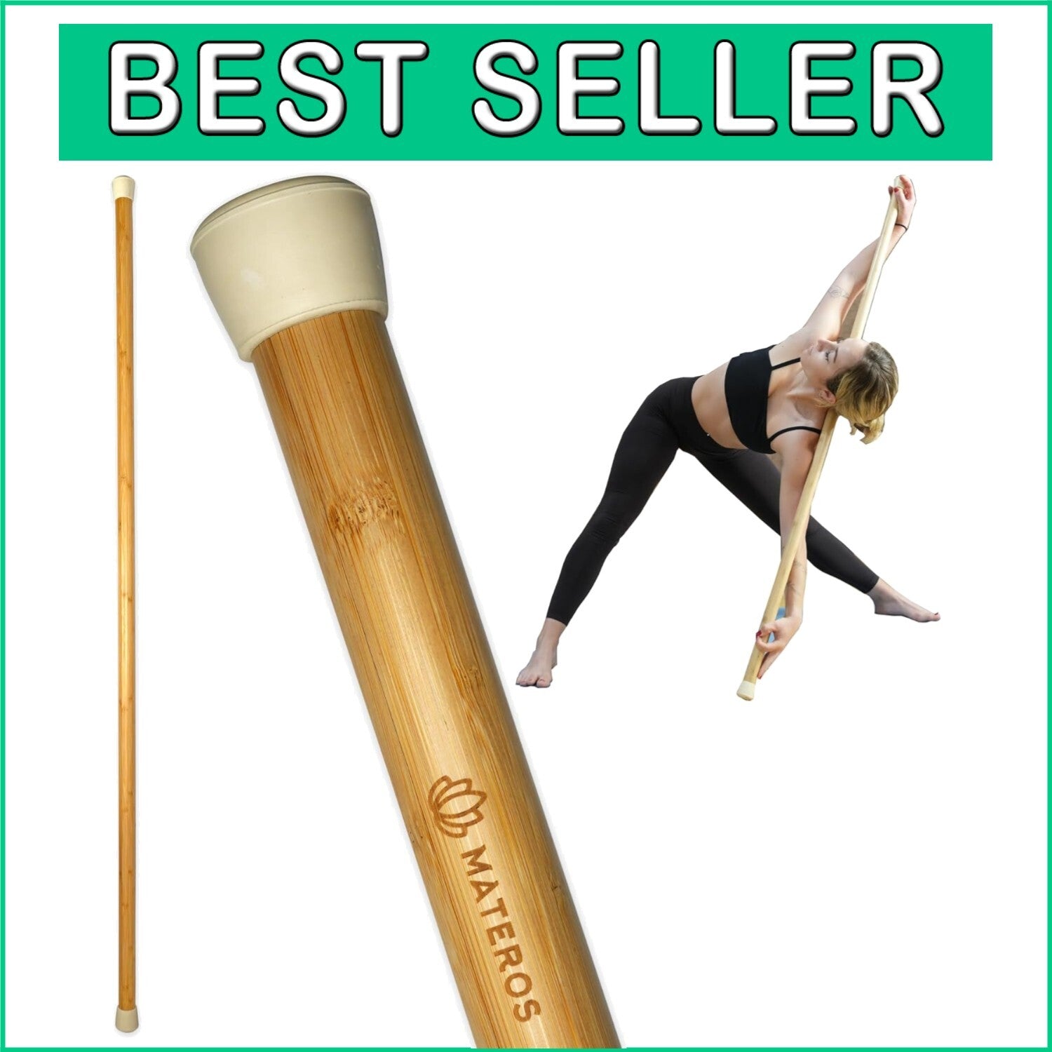 Durable Bamboo Mobility Stick - Versatile Aide for Yoga, Fitness & Martial Arts