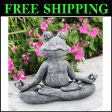 Load image into Gallery viewer, Intricate 12.5" L Meditating Frog Statue - Unique Gift for Zen Garden Lovers