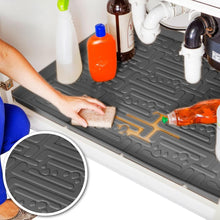 Load image into Gallery viewer, Stain-Resistant Flexible Under Sink Mat - 34" x 22" Drip Tray for Cabinets