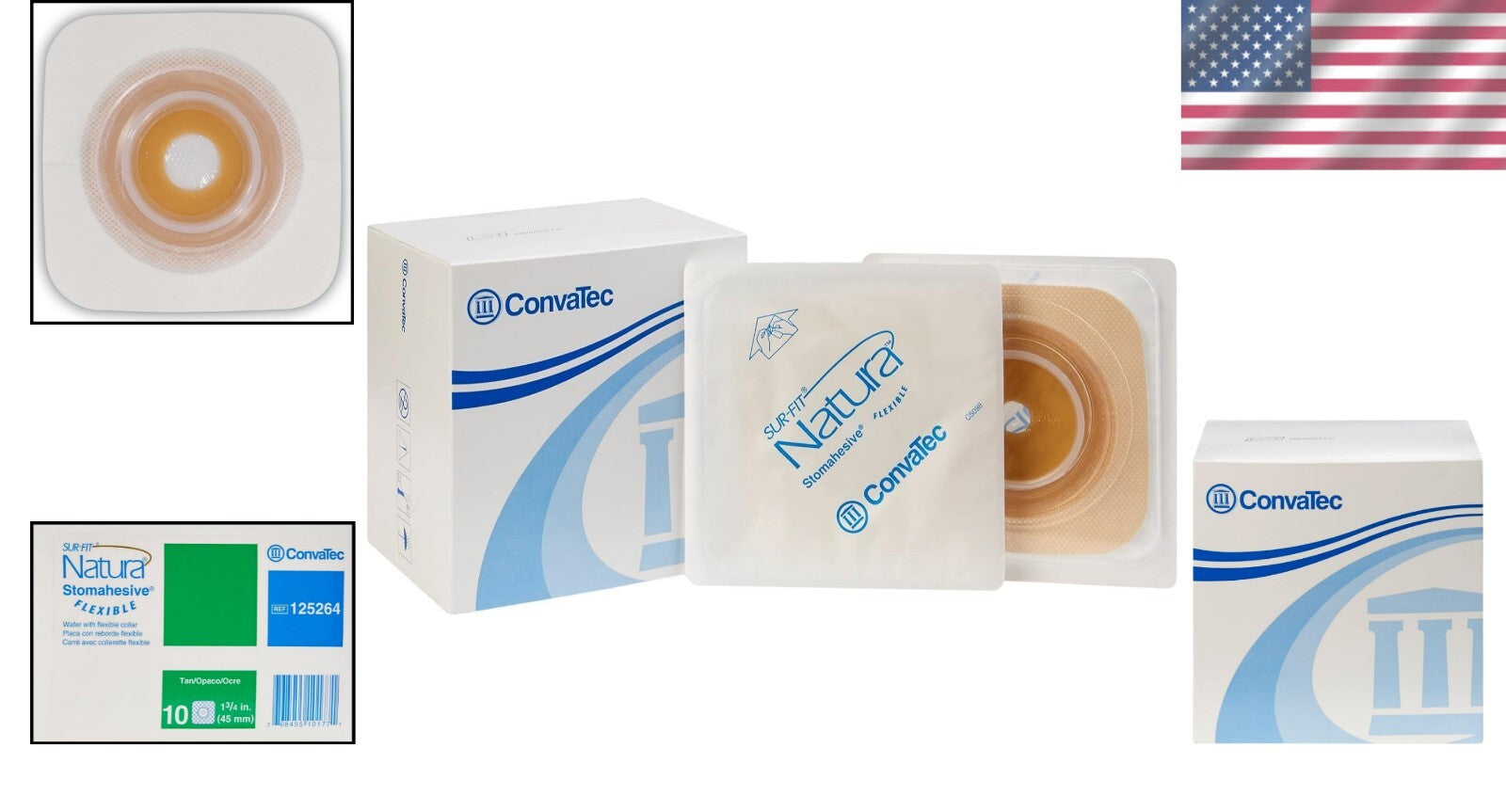 Flexible and Water-Resistant Stomahesive Wafer, 10-Pack, 1-3/4" Flange