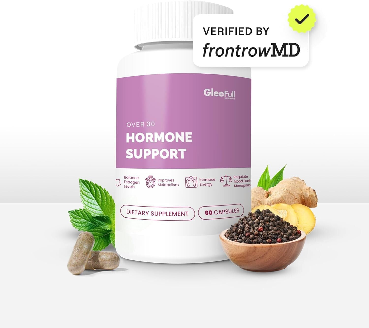 Easy-to-Swallow Over 30 Menopause Support: All-Natural Hormone Balance Capsules