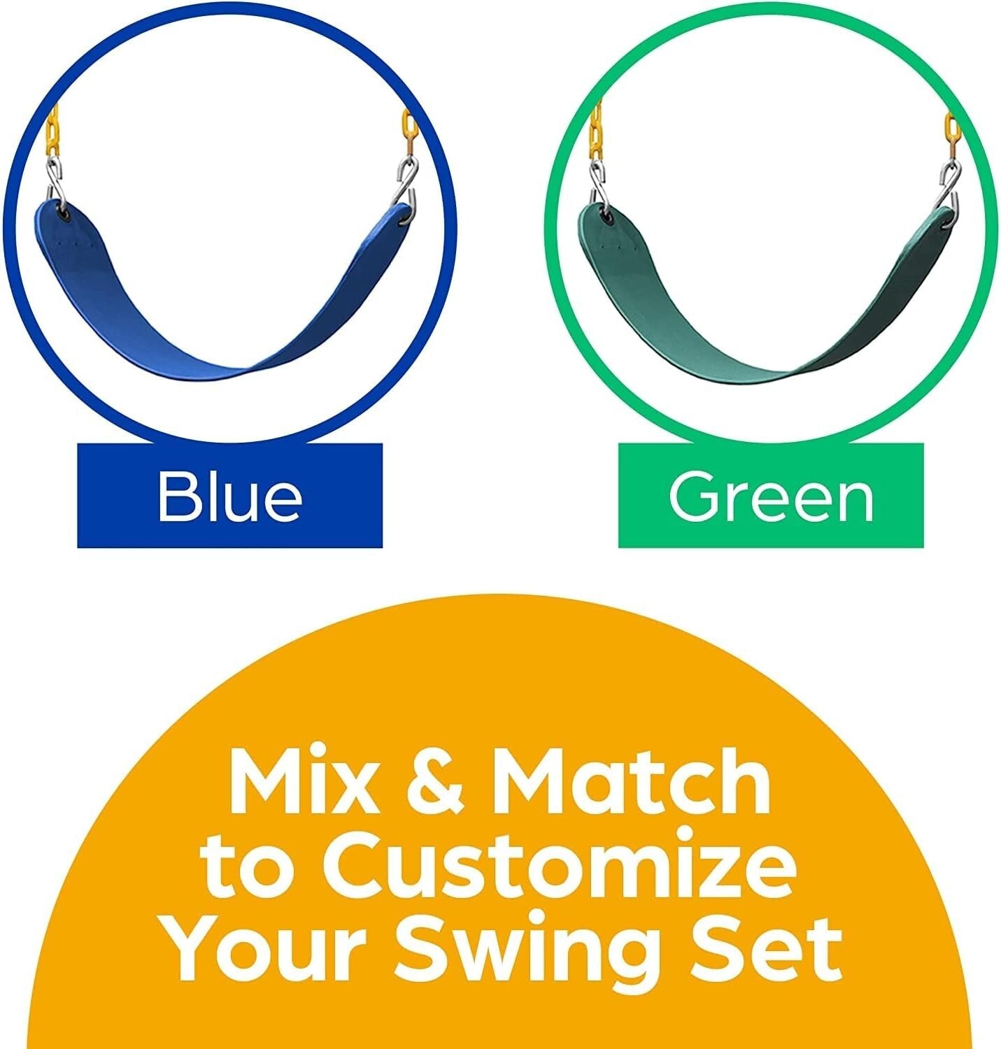 Weather-Resistant Green Swing Replacement Kit for Kids - 300 lbs Capacity