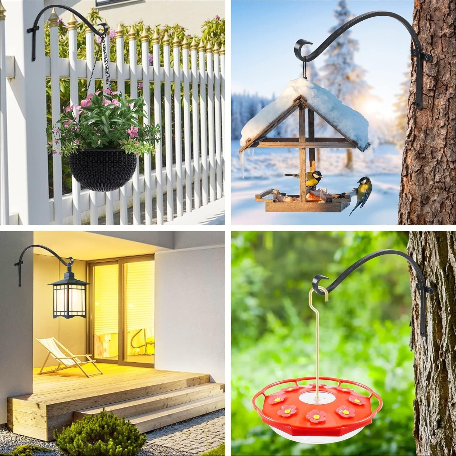 18-Inch Heavy-Duty Metal Plant Brackets - Perfect for Bird Feeders & Lanterns