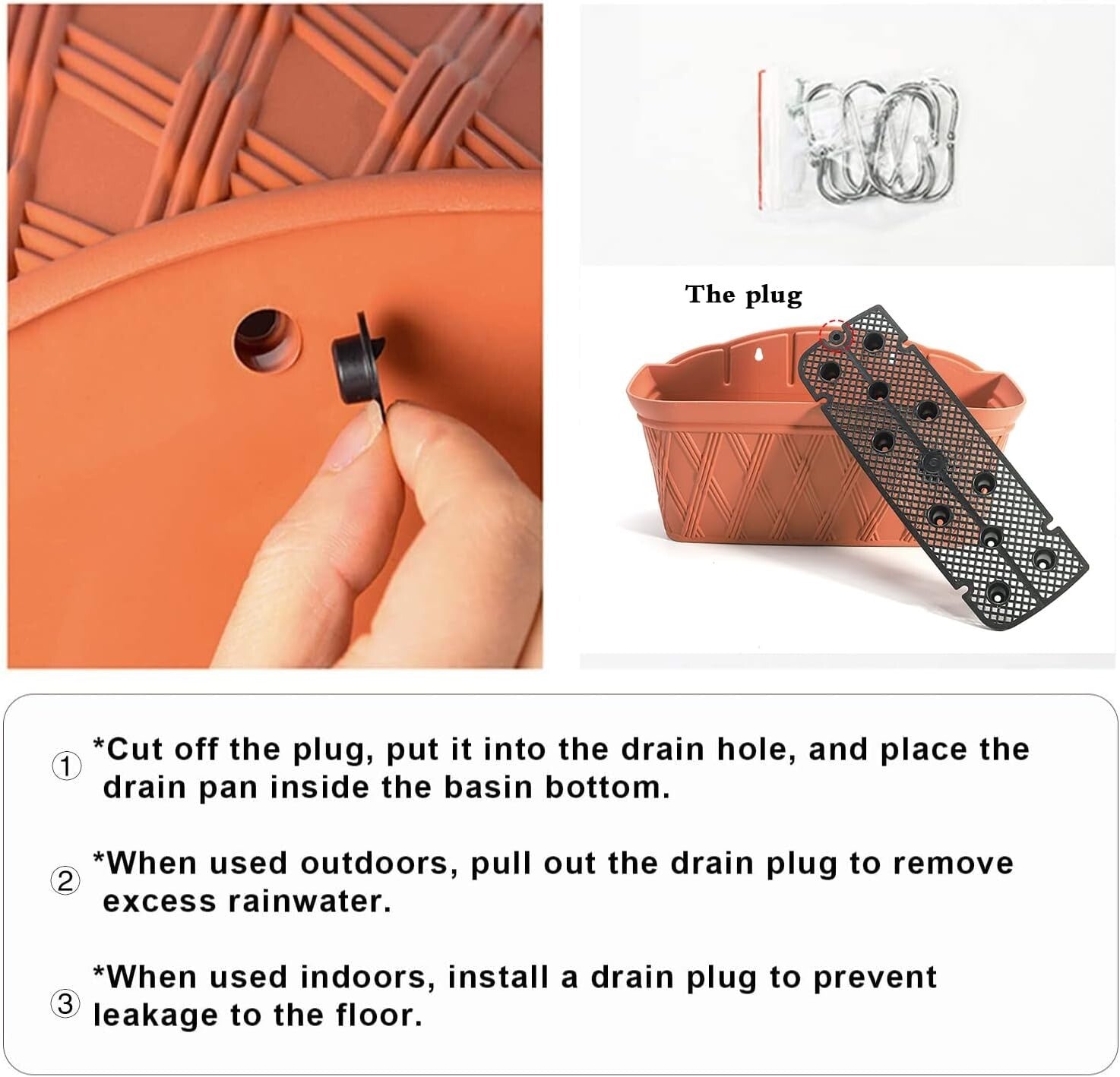 16.5 Inch Wall-Mounted Planters - Lightweight Terracotta Pots for Modern Gardens