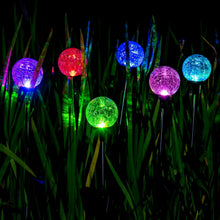 Load image into Gallery viewer, Enchanting 6-Pack Color-Changing Solar Garden Lights with Cracked Glass Design