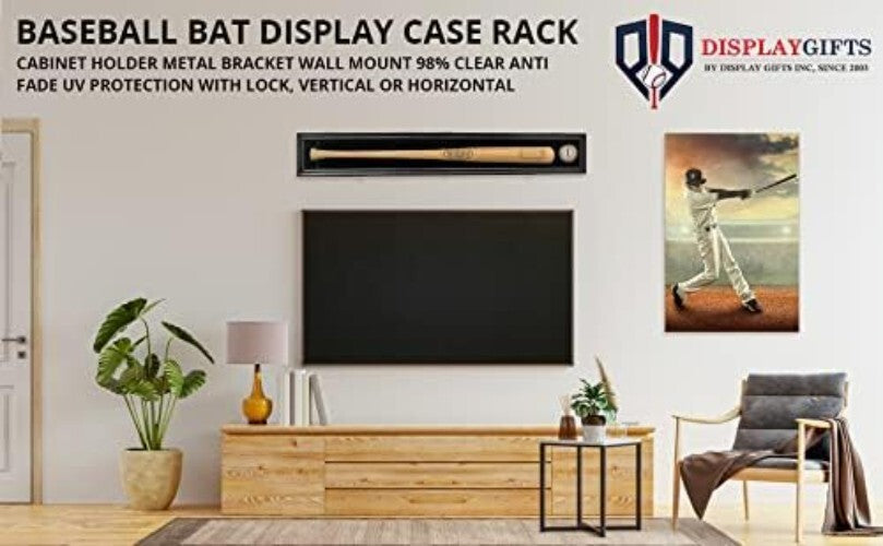 Premium Vertical or Horizontal Baseball Bat Case - 98% UV Protection & Hanger