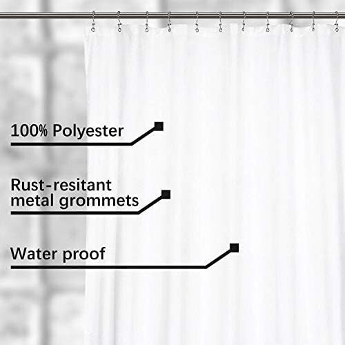 Breathable Fabric Shower Curtain - Waterproof, Stylish & Machine Washable