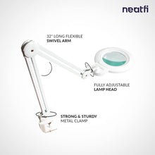 Load image into Gallery viewer, XL Dimmable LED Magnifying Lamp with 7-Inch Lens and Dual 5D/20D Magnification