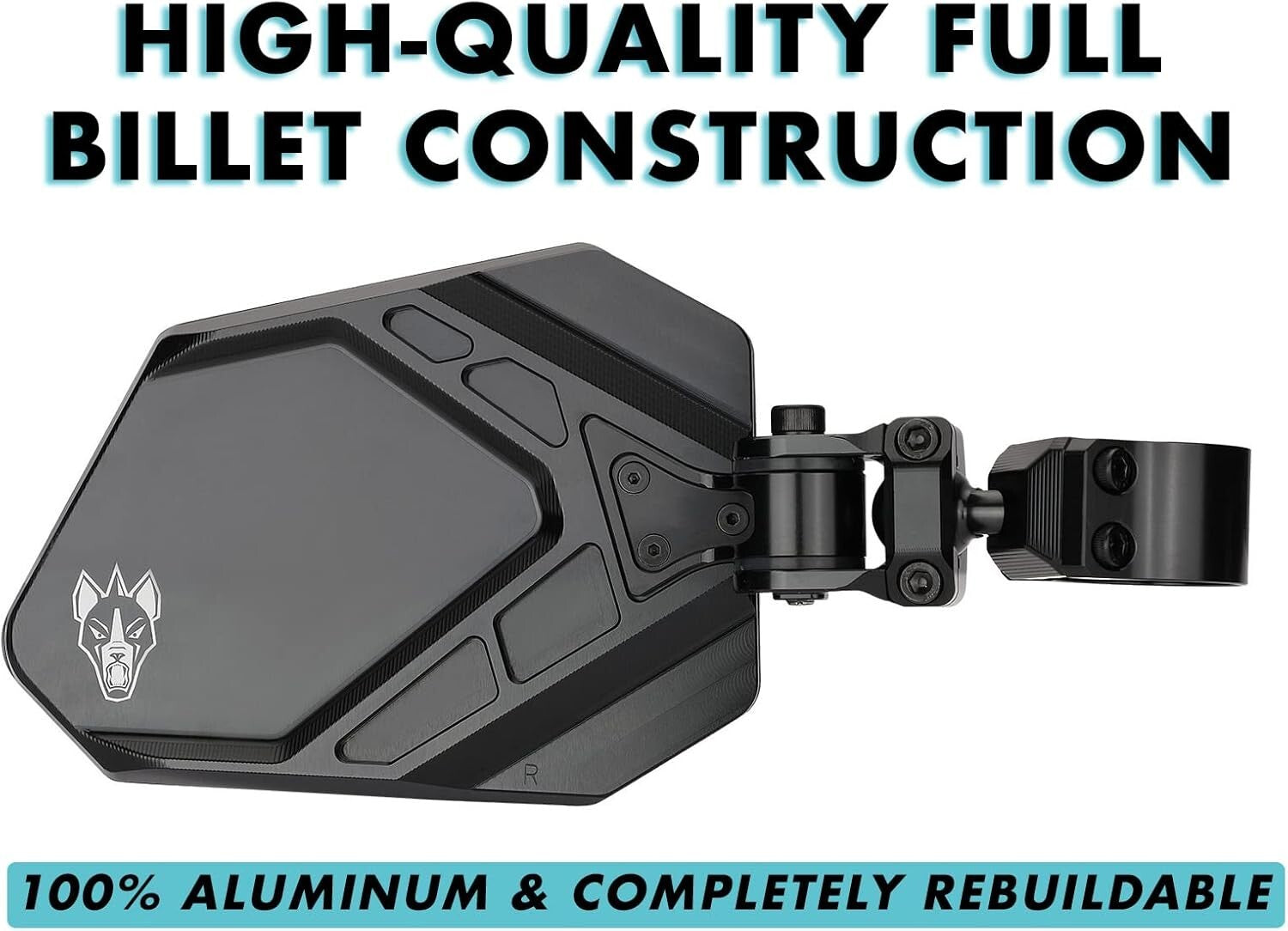 UTV Side Mirror Set with Large Convex Glass for Maximum Off-Road Visibility