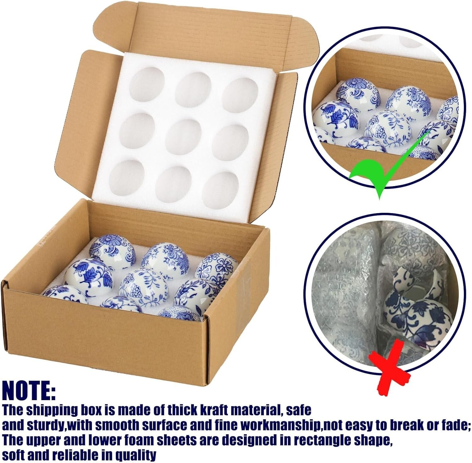 Versatile 9-Piece Set of Glazed Ceramic Balls for Farmhouse and Eclectic Styles